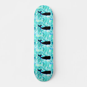 Skateboard azul Thunder_Cove de las ballenas negras