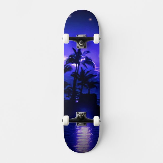 Skateboard Azul tropical (Anverso)
