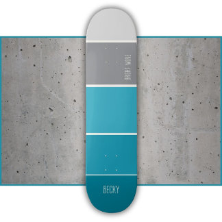 Skateboard Azul turquesa y gris rayado