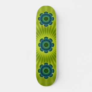 Skateboard azul verde Mandala flor ligera