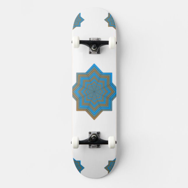 Skateboard Azul y Estrella de Émber (Anverso)