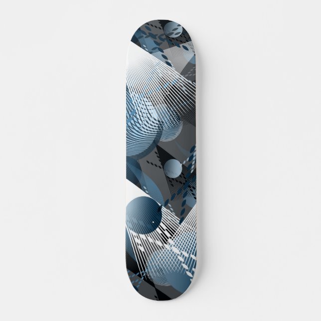 Skateboard Azul y gris. Abstracción. (Anverso )