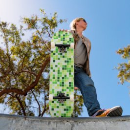 Skateboard Azulejos de Piscina, Baldosas Mosaico Verdes, Patr