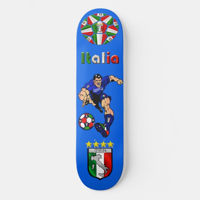Skateboard Azzurri Man Ideas para regalo de fútbol de Italia (Anverso)