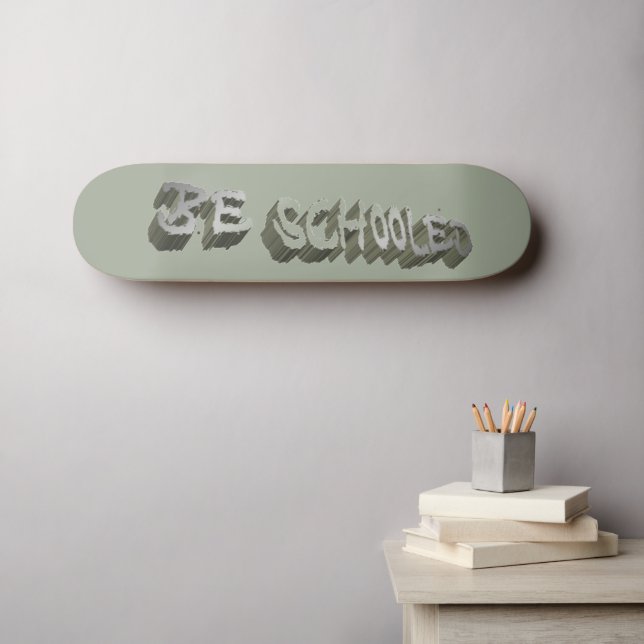 Skateboard B. Blanco-Gris escolarizado (Arte de pared (horz))