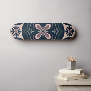 Skateboard Baldosas Geométricas Florales Terrosas