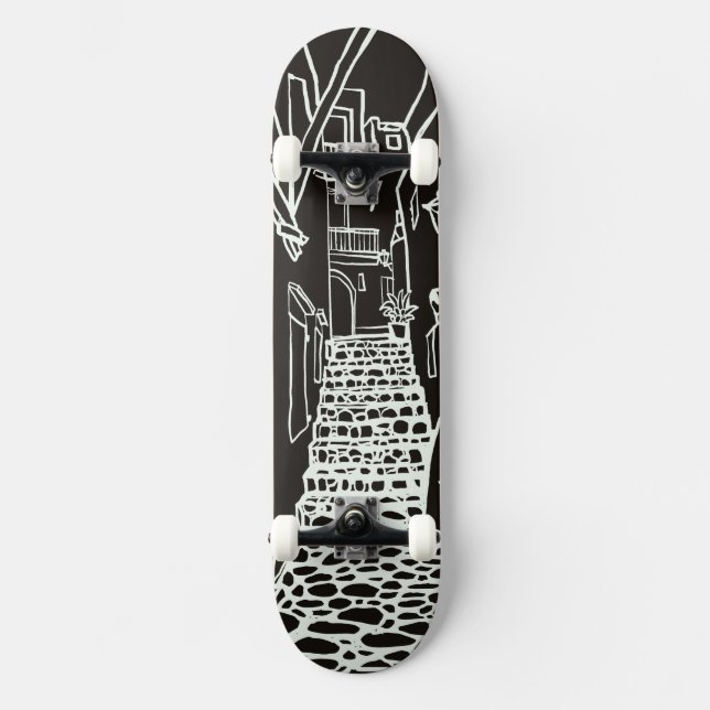Skateboard Balearic Islands Line Art Skate Deck (Anverso)