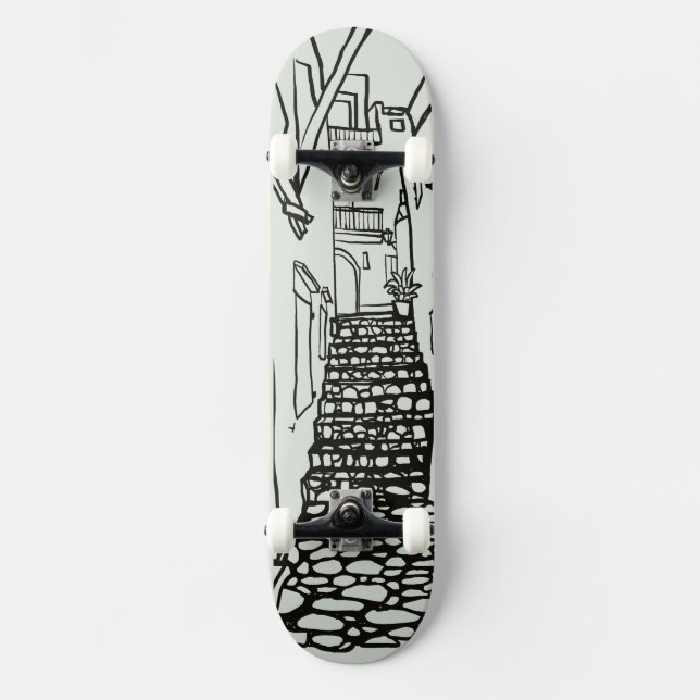 Skateboard Balearic Islands Line Art Skate Deck (Anverso)