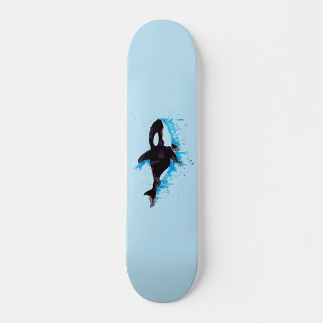Skateboard Ballena asesina blanca y negra (Anverso )