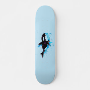 Skateboard Ballena asesina en blanco y negro