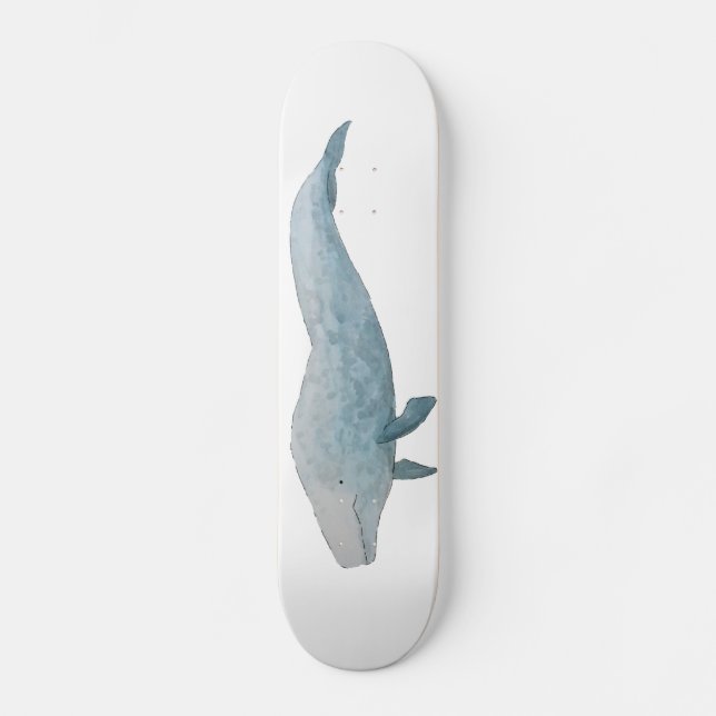 Skateboard Ballena azul acuarela (Anverso)