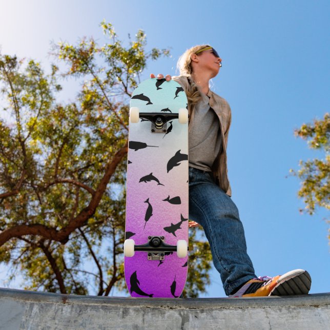 Skateboard ballena de tiburón de pez sombra en galaxia degrad (Exterior 1)