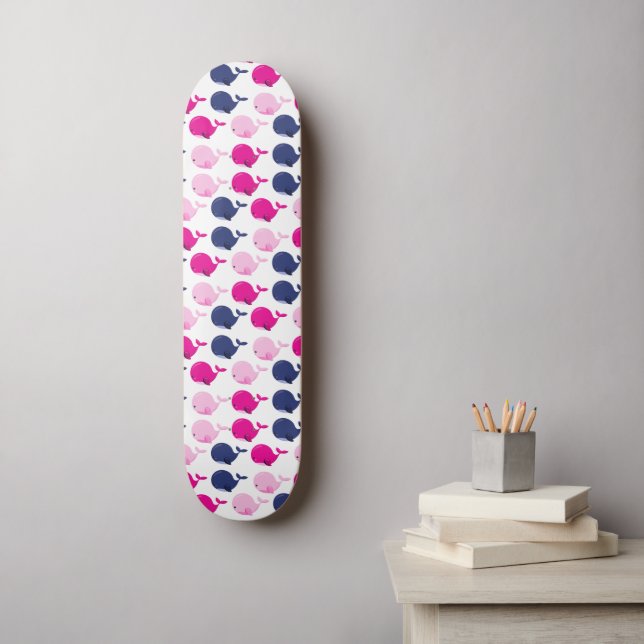 Skateboard Ballenas, Patrón De Ballenas, Animales Marinos (Arte de la pared)
