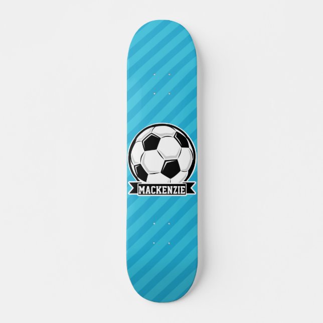 Skateboard Balón de fútbol; franjas azules del cielo (Anverso )