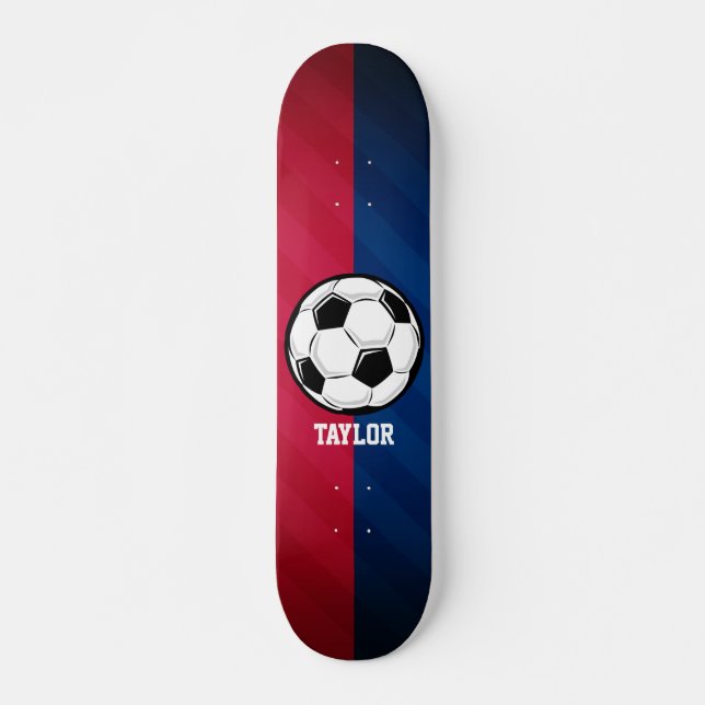 Skateboard Balón de fútbol; rojo, blanco y azul (Anverso )