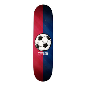 Skateboard Balón de fútbol; rojo, blanco y azul