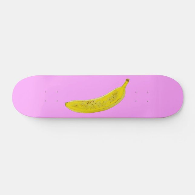 Skateboard Banana de arte pop en amarillo (Horz)
