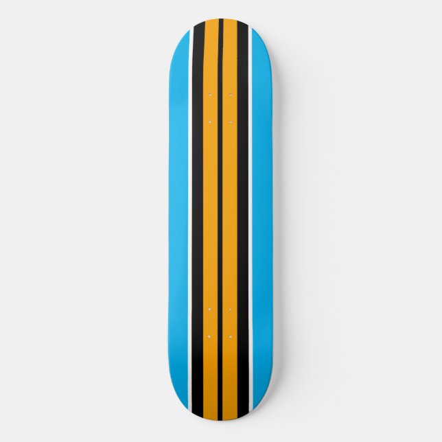 Skateboard Bandas de Carreras azul del cielo negro amarillo d (Anverso)