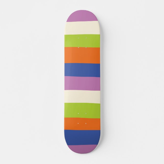 Skateboard Bandas desiguales: azul, Naranja, púrpura, verde y (Anverso )