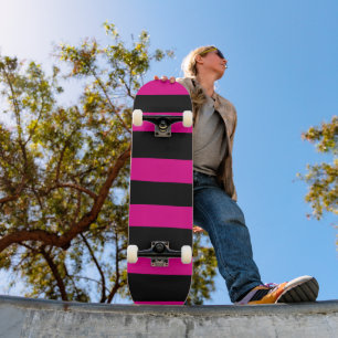 Skateboard Bandas desiguales - Magenta y negro