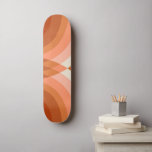 Skateboard Bandas retro Boho geométrico Peach & Brown de los<br><div class="desc">Este bonito skateboard sería un regalo maravilloso para alguien a quien le encanta la vibra retro!</div>