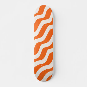 Skateboard Bandas retro Líneas abstractas Líneas Naranjas Ond