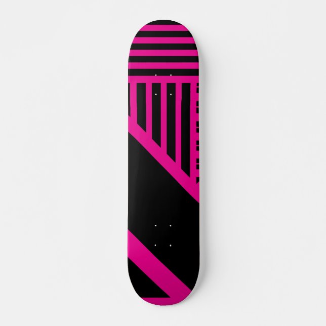 Skateboard Bandas triangulares en magenta y negro (Anverso )