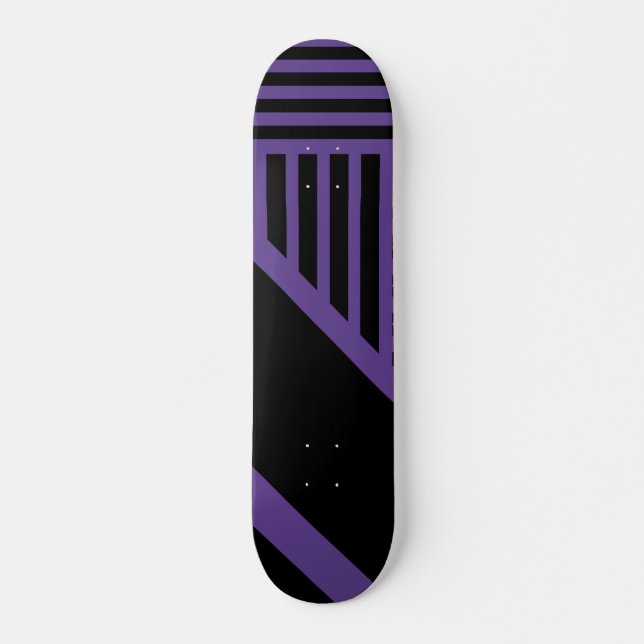 Skateboard Bandas triangulares en morado y negro (Anverso )