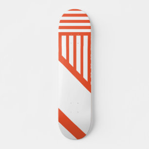 Skateboard Bandas triangulares - Naranja y blanco