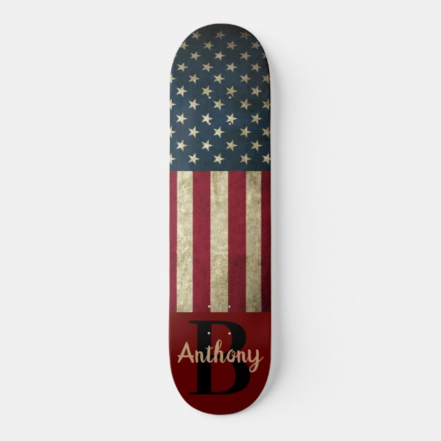 Skateboard Bandera americana (Anverso)
