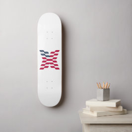 Skateboard Bandera Americana Abstracta Letra X