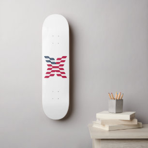 Skateboard Bandera Americana Abstracta Letra X