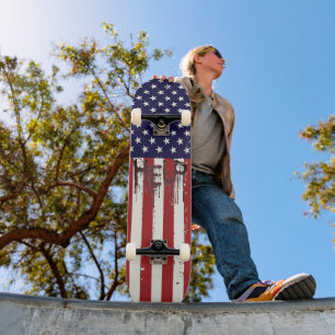 Skateboard Bandera Americana Cool Ayuda Patineta!