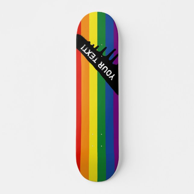 Skateboard Bandera arco iris del orgullo gay (Anverso )