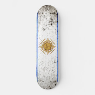Skateboard Bandera argentina negra grunge