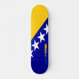 Skateboard Bandera brillante bosnio