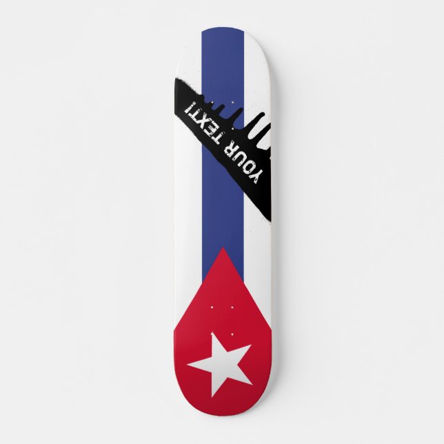 Skateboard Bandera clásica de Cuba (Anverso )