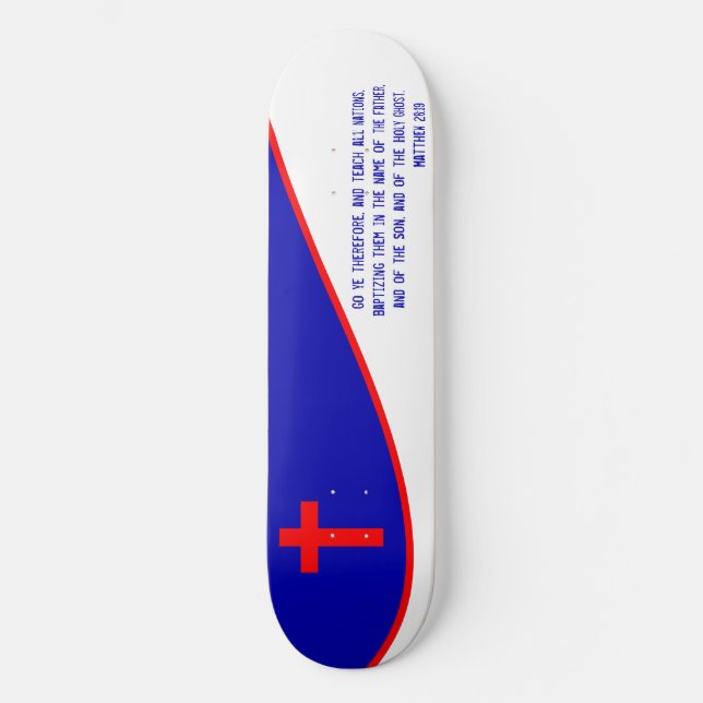 Skateboard Bandera cristiana inspirada (Anverso)