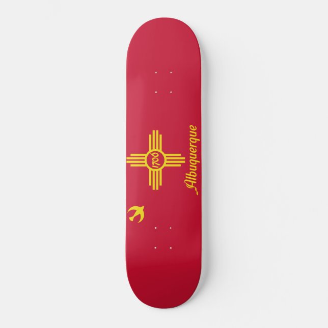Skateboard Bandera de Albuquerque (Nuevo México) (Anverso)