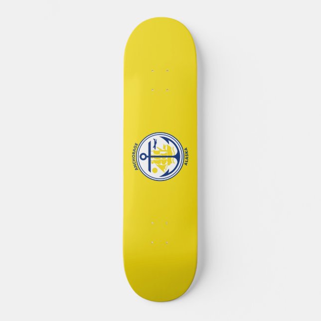 Skateboard Bandera de Anchorage (Alaska) (Anverso)