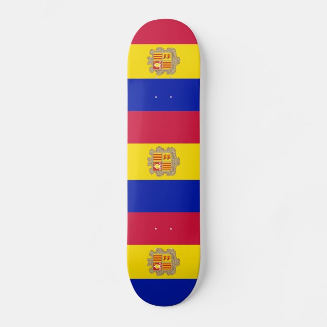 Skateboard Bandera de Andorra Patriótica (Anverso)