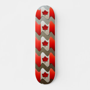 Skateboard Bandera de Canadá cromada por Shirley Taylor