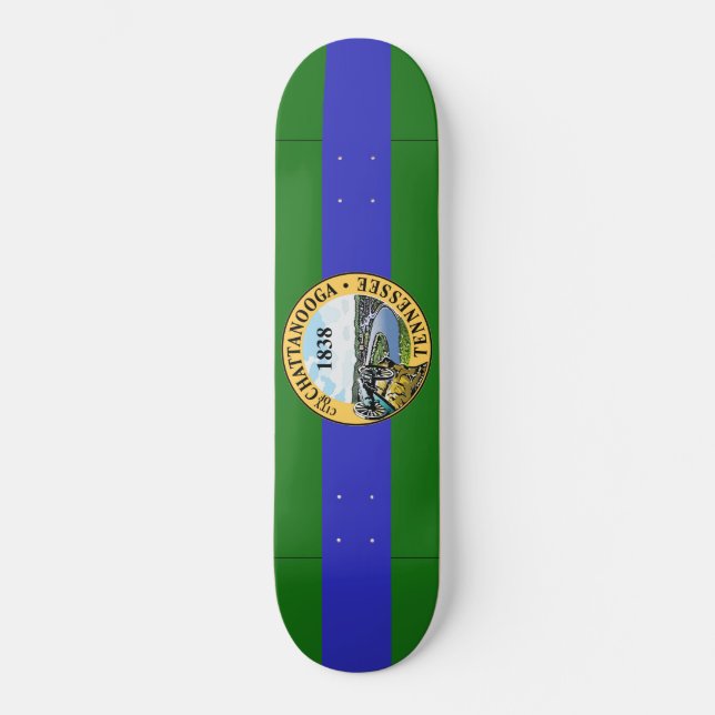 Skateboard Bandera de Chattanooga (Tennessee) (Anverso)