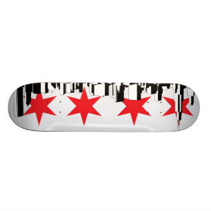 Skateboard Bandera de Chicago