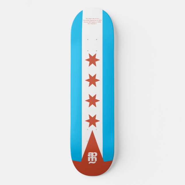 Skateboard Bandera de Chicago (Anverso)