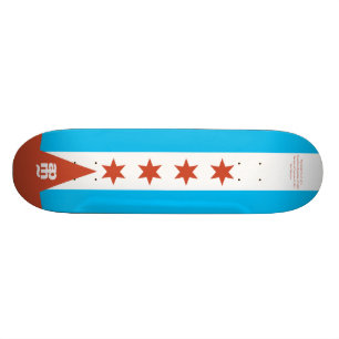 Skateboard Bandera de Chicago
