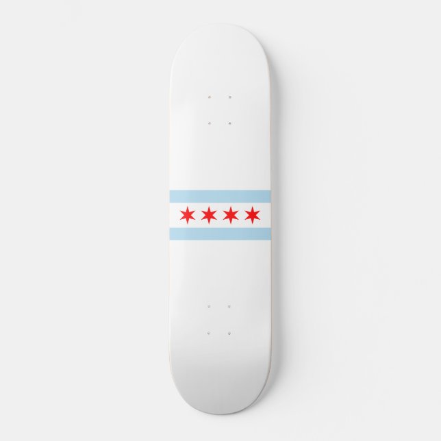 Skateboard Bandera de Chicago (Illinois) (Anverso)