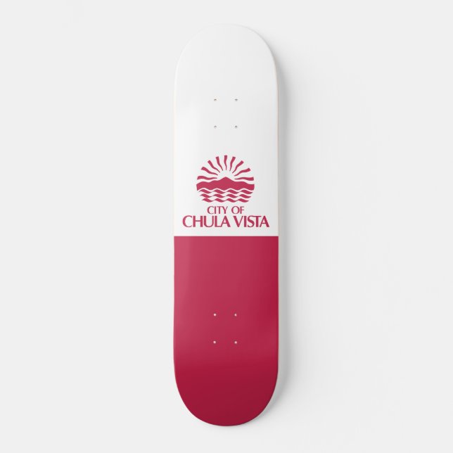Skateboard Bandera de Chula Vista (California) (Anverso)
