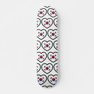 Skateboard Bandera de Corea del Sur Corazón