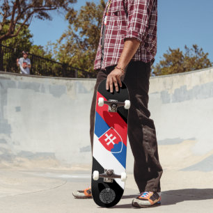 Skateboard bandera de Eslovaquia (variante vertical)